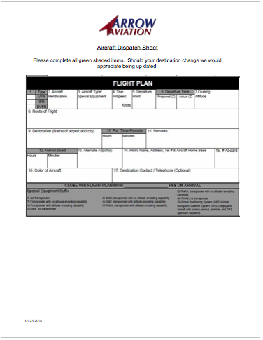 dispatch sheet